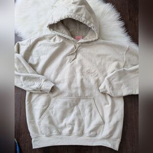 Lonely Ghost Beige Tan Text Me Casual Cream Hoodie Sweatshirt L Large